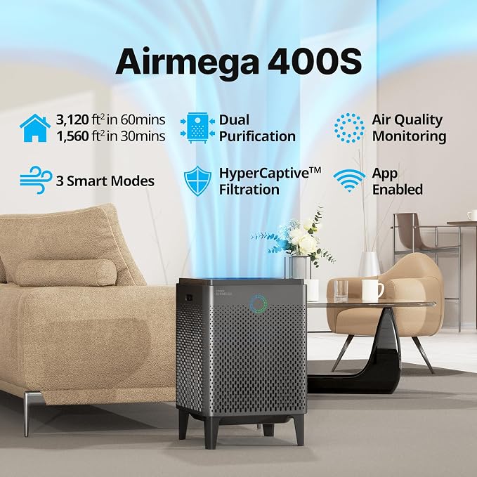 COWAY Air Purifier for Large Room Whole Home Up to 3, HEPA Filter for Smoke - Image 2