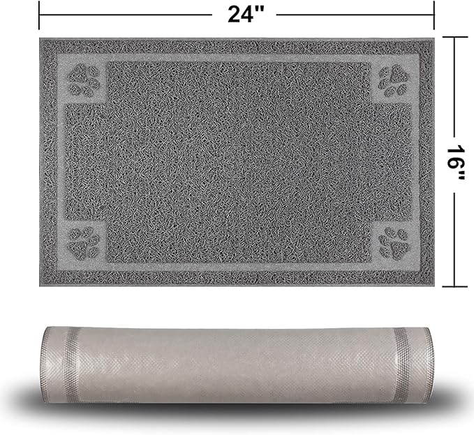 Pet Feeding Mat for Small Dogs and Cats 24" x 16" Flexible and Waterproof Dog - Image 8
