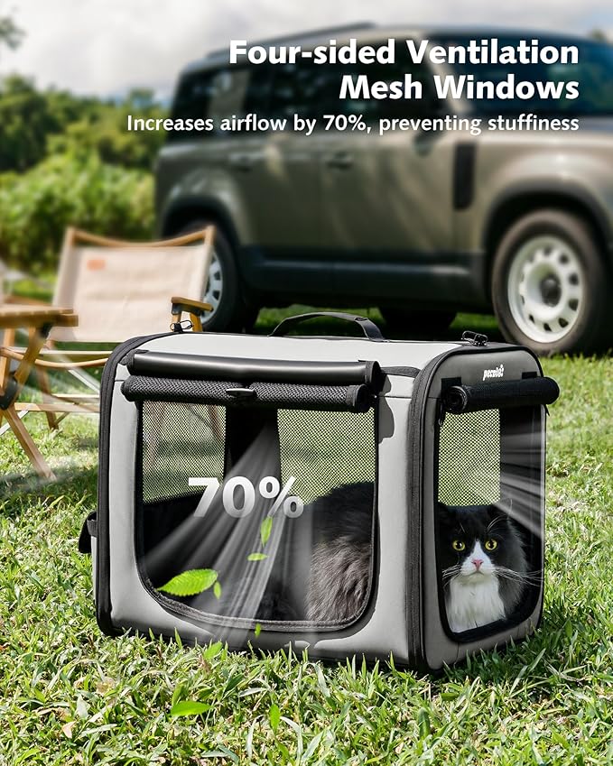 Pecute Dog Car Carrier Light Weight 19.7×16.9×14.8in, Dog Carrier Easy to - Image 5
