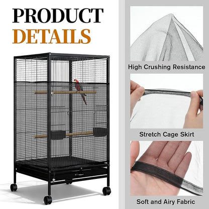 1 Pc Large Bird Cage Seed Cather, Bird Cage Cover 31 X 118 Inches Adjustable - Image 3