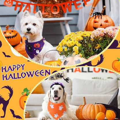 Abbylike 50 Pcs Halloween Dog Bandanas Bulk Pumpkin Bandanas - Image 2