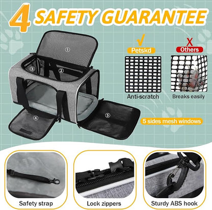 Petskd Pet Carrier 17x12x8.5 JetBlue Allegiant Airline Approved, Pet Travel - Image 5