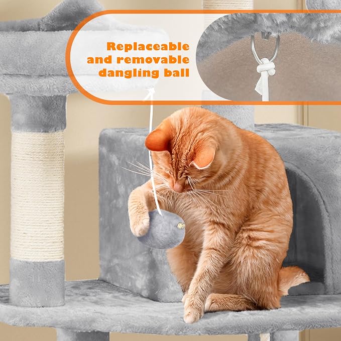 Yaheetech 62.5inches Cat Tree Cat Tower Cat Condo - Image 5