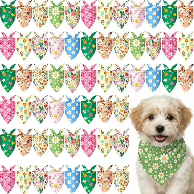 Weewooday 50 Pcs Spring Dog Bandanas Bulk by Weewooday
