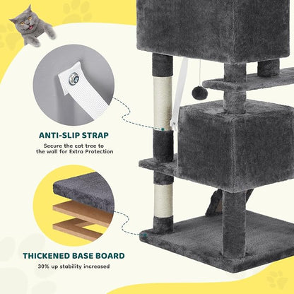 Cat Tree 54 Inch, Sisal Scratching Posts and Climbing Ladder, Pet Play Toy - Image 6
