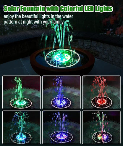 SZMP Solar Fountain Upgraded 100% Glass Panel, 3.5W Solar Powered Water Pump - Image 2