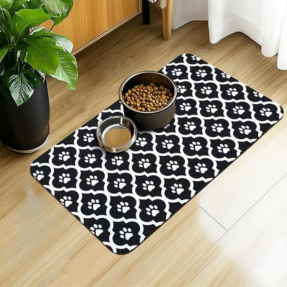 Dog Food Mat 24X32 Inch Pet Feeding Absorbent Mats by Xspatroias