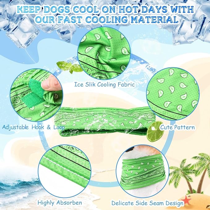 Talltalk 5 Pieces Dog Cooling Bandanas Neck Wraps Ice Scarf Pet Dog Cooling - Image 5