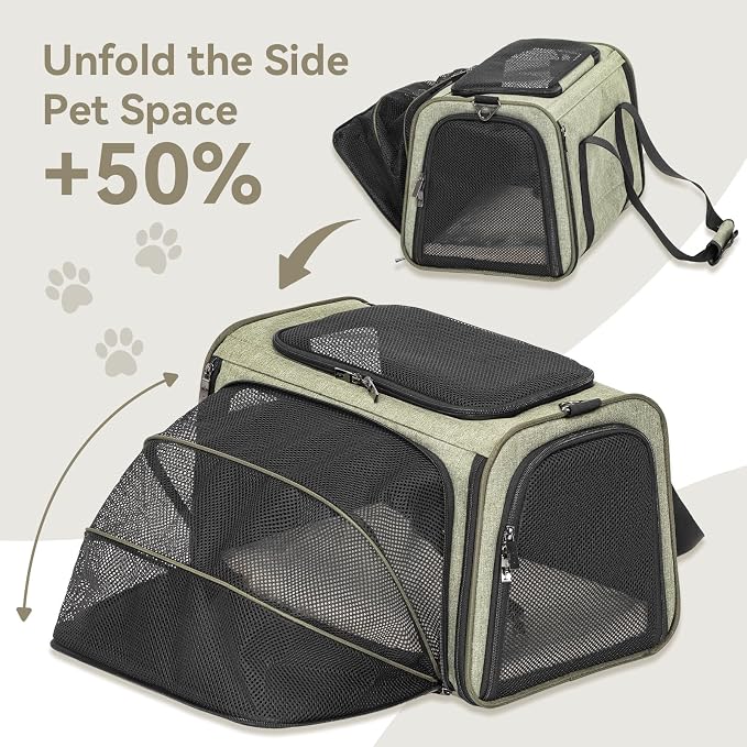 Petsfit Expandable Cat Carrier Dog Carrier, Soft-Sided Collapsible Portable Pet - Image 4