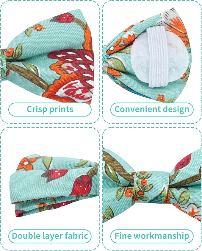 PET SHOW 10 Pack Floral Small Dog Bow Ties Sliding Collar Attachments Puppy - Image 3