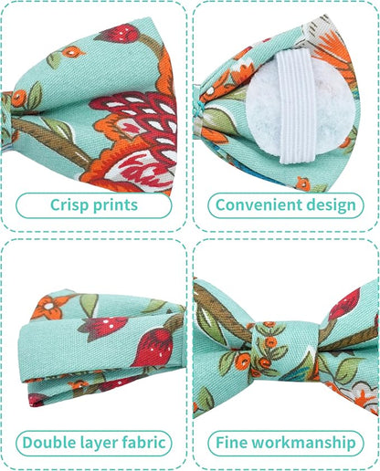 PET SHOW 10 Pack Floral Small Dog Bow Ties Sliding Collar Attachments Puppy - Image 3
