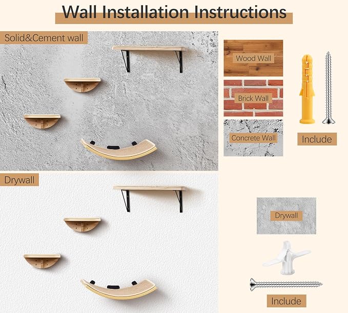Cat Wall Shelves and Cats Window Perch – Natural Wood 4-Piece Set - Image 7