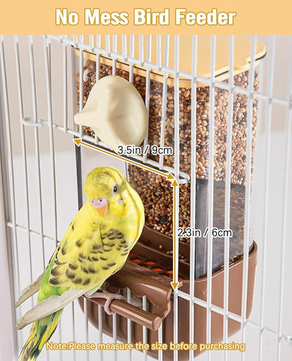BNOSDM No Mess Bird Automatic Feeder Bird Cage Feeders Parrot Cage Accessories - Image 3