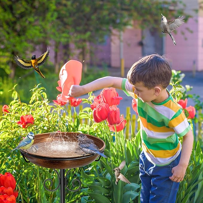 38In Freestanding Bird Bath for Outside, Detachable Birdbaths - Image 2