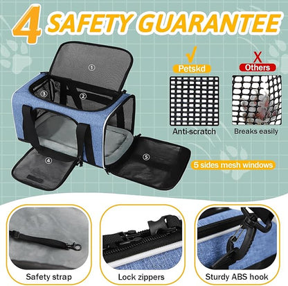 Petskd Pet Carrier 17x13x9.5 Southwest Airline Approved, Pet Travel Carrier Bag - Image 5