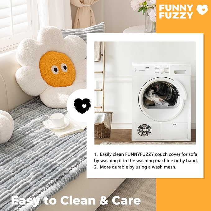 FUNNY FUZZY Pet Couch Covers for Sofa, Washable Dog Couch Cover Protector for - Image 6