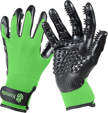 H HANDSON Pet Grooming Gloves by HandsOnPatentedOriginalGroomingBathingGloves