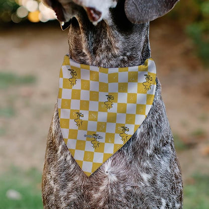 Peanuts Pet Bandana Peanuts Woodstock Pose Checker Yellow White Slip On Collar - Image 5