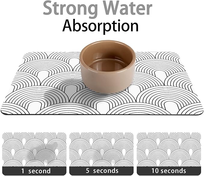 Dog Food Mats for Floors Absorbent, Pet Cat Food Mat - Image 2