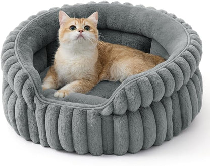 Bedsure ComfyFleece™ Small Cat Bed, Washable Round Cute Pet Beds by BEDSURE