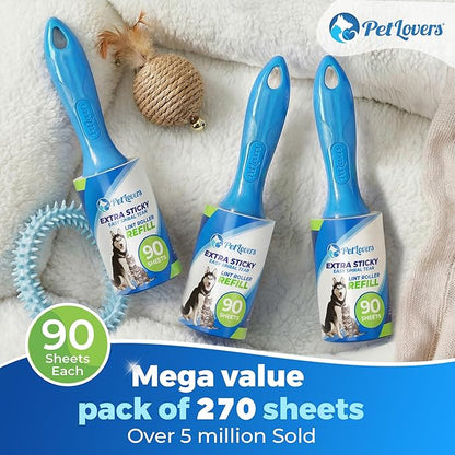 PetLovers Extra Sticky Lint Roller Value Set 270 Sheets - Image 2