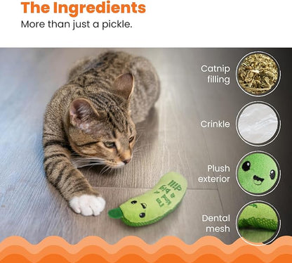 Catstages Crunchy Pickle Kicker Cat Toy – Plush Crinkle Toy - Image 6
