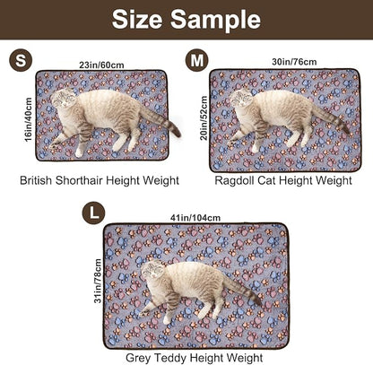 Dono 1 Pack 3 Dog Blankets for Small Dogs, Soft Fluffy Paw Print Pattern Fleece - Image 2