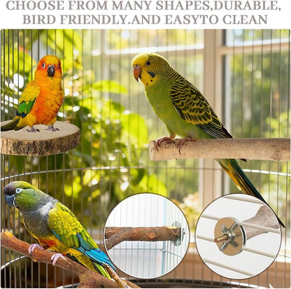 8 Pack Natural Wood Bird Perches, Parrot Perch Stand Bird Cage Accessories - Image 5