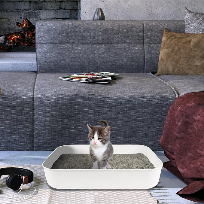 Small Litter Box, Plastic Kitten Litter Box, 13.9 x 9.8 x 3 Inch Open Litter Box - Image 7