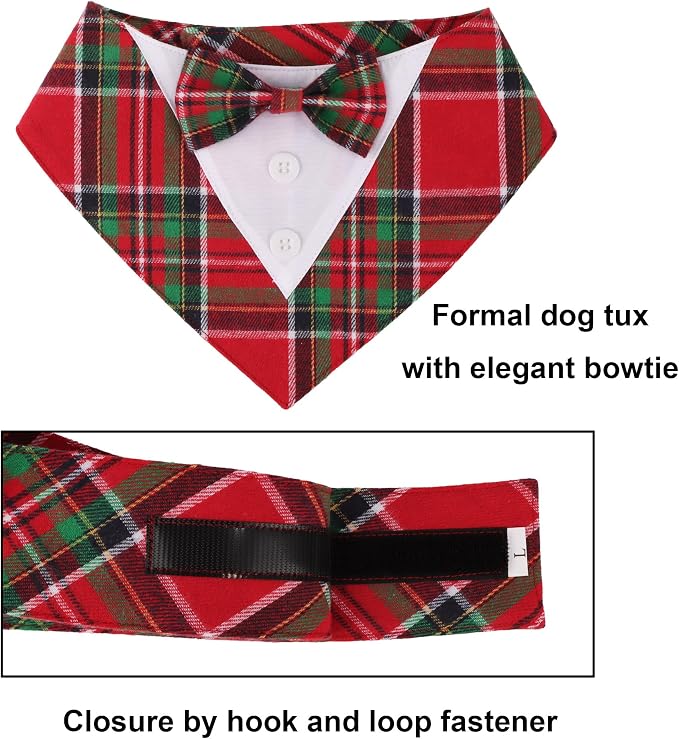 ADOGGYGO Christmas Dog Tuxedo Bandana, Adjustable Christmas Costume - Image 4