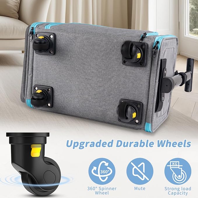 Rolling Pet Carrier with Detachable Wheels - Image 4
