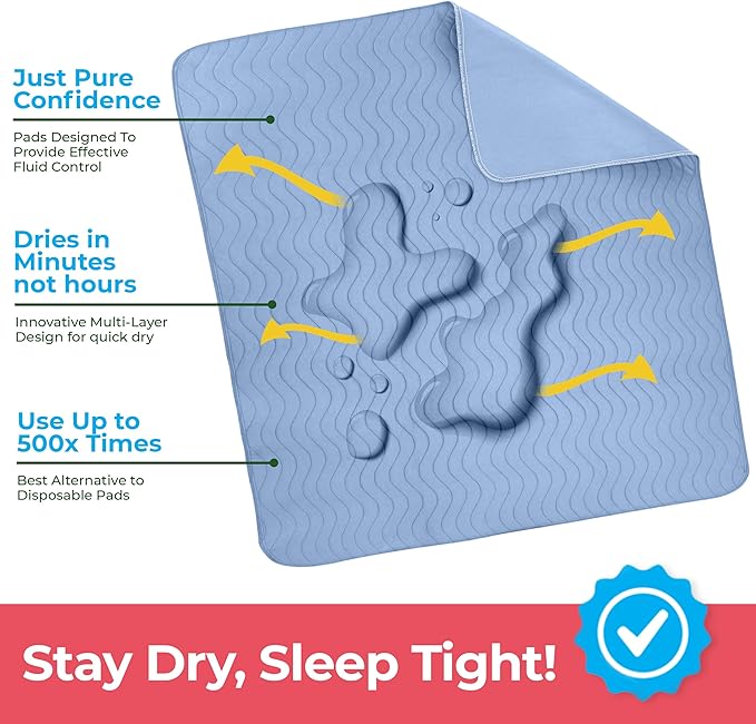 Utopia Bedding Washable Underpads 34" x 52", Waterproof Reusable Heavy - Image 3