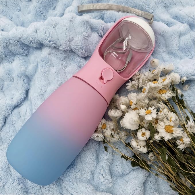 Dog Water Bottle with Food Container, 19Oz Large Capacity Portable Dog Water - Image 2