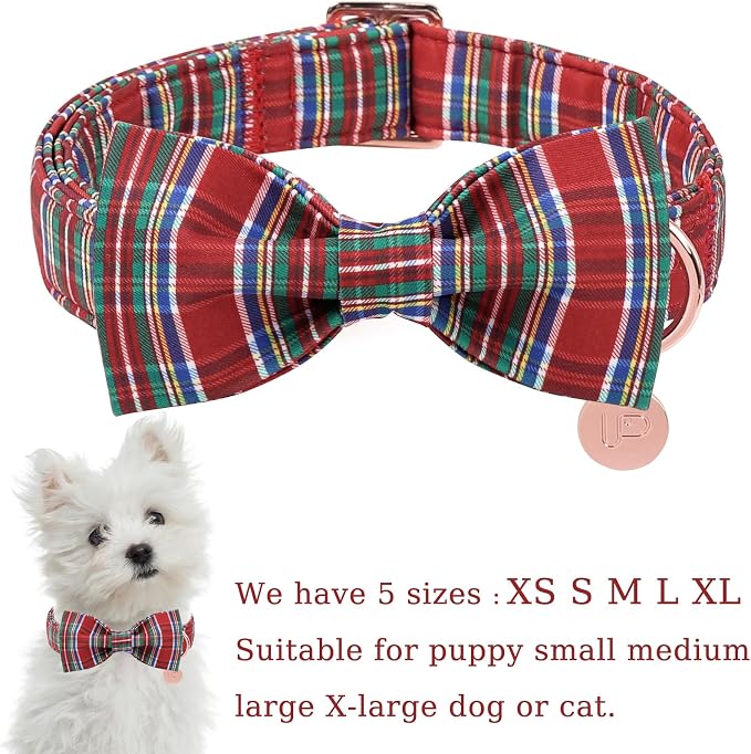 Christmas Plaid Dog Collar - Image 2