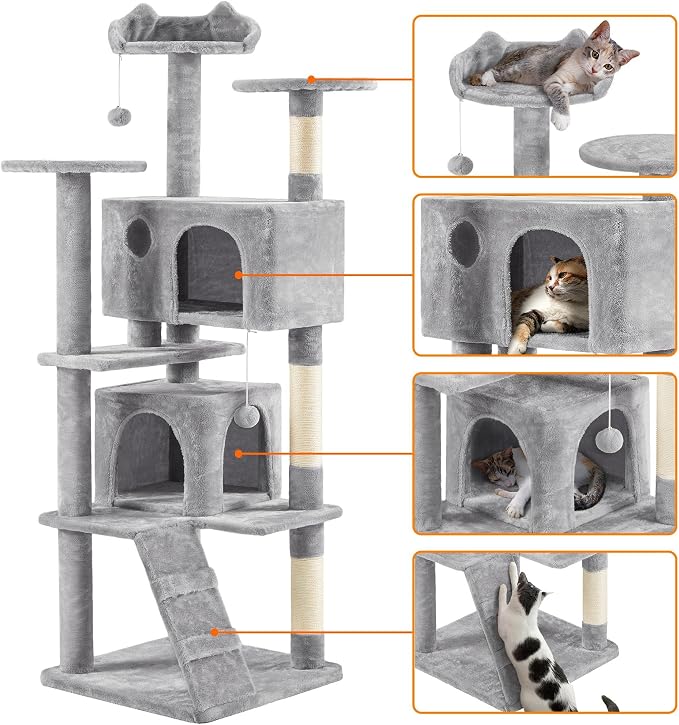 Yaheetech 70in Multi-Level Cat Tree Tall Cat Tower Cat Furniture - Image 4