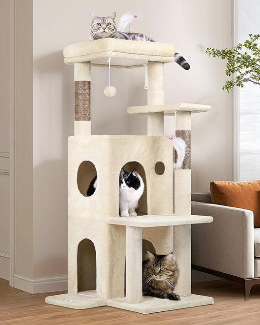 Globlazer Cat Tree Tower for Indoor Cats, 50-inch Adult Cat Tree House for by Globlazer