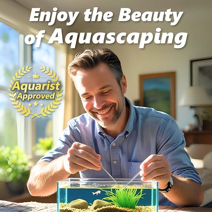 3-Piece Aquascaping Tools Set – 25cm / 9.8in Straight & Curved Long Tweezers - Image 2