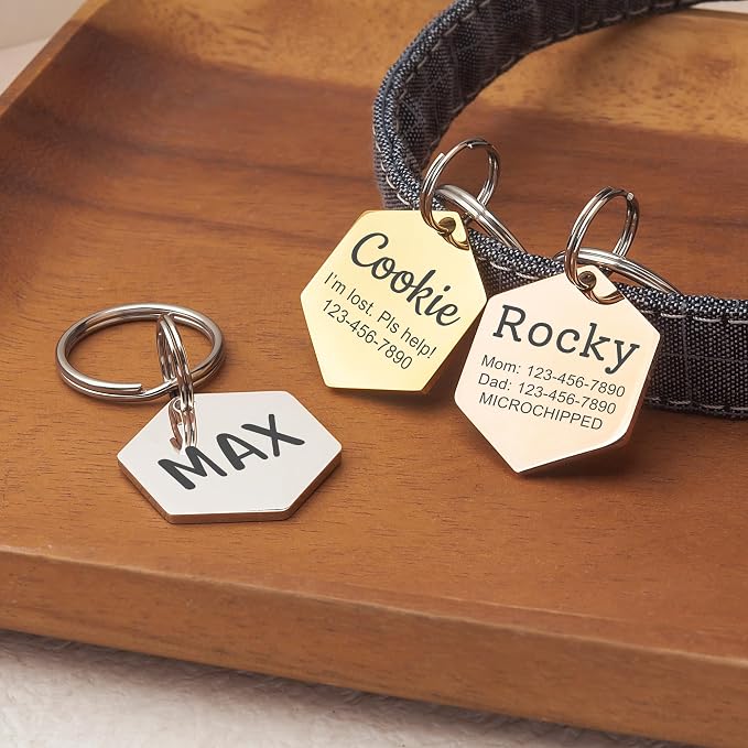 Anavia Personalized Pet ID Tags, Stainless Steel Glossy Laser Engraved Dog Cat - Image 8