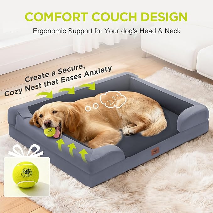 Orthopedic Dog Bed for Extra Large Dogs, XXL Waterproof Egg Crate Memory Foam - Image 7