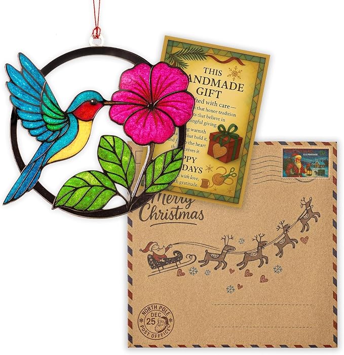 Christmas Ornaments 2025 – Hummingbird Suncatcher Window Hanging Ornament - Image 2