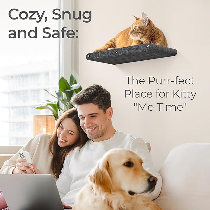 Wall Mounted Cat Perch Long Shelf by Pryde Pets - Image 3