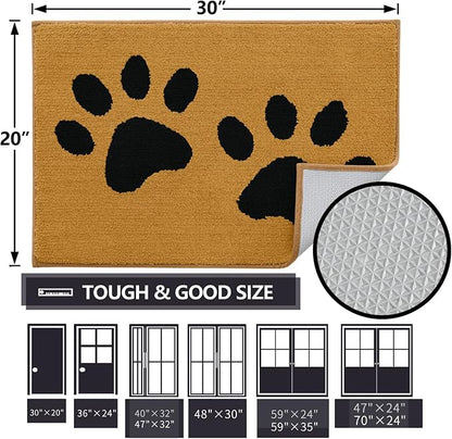 Buganda Dog Door Mat for Muddy Paws, Absorbent Dirt Trapper Washable Indoor - Image 2