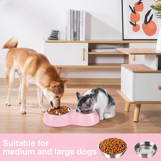 Double Dog Bowls Set – Non-Slip Pet Food & Water Dishes - Image 3