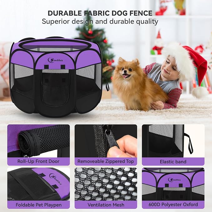 Dog Playpen, Puppy Pet Playpen, Dog Crate Tent Cage Indoor/Outdoor, Portable - Image 4