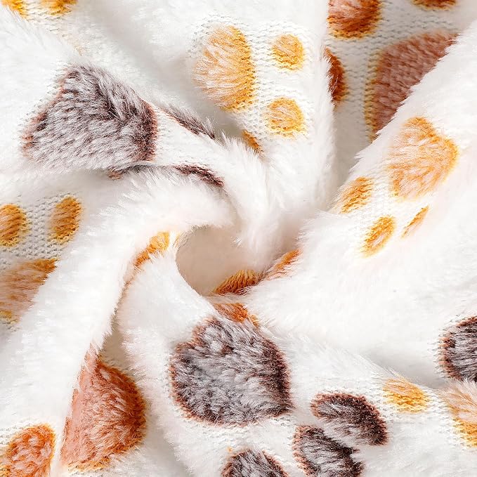 Tegeme 12 Pcs Pet Blankets Soft Fluffy Fleece Dog Cat Warm Paw Print Pattern - Image 7