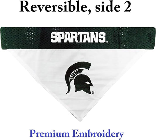 Pets First Collegiate Pet Accessories, Reversible Bandana, Michigan State - Image 2