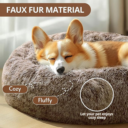 JOLLYVOGUE Calming Dog Bed Medium Size Dog, Anti-Anxiety Donut Medium Pet Bed - Image 2