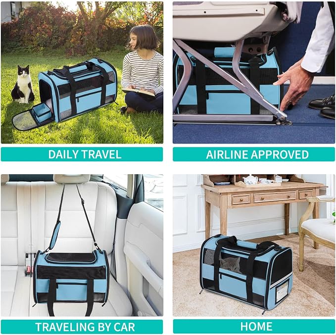 Soft - Sided Pet Carrier for Cats and Small Dogs, Airline - Approved, Foldable - Image 6