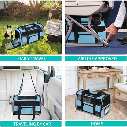 Soft - Sided Pet Carrier for Cats and Small Dogs, Airline - Approved, Foldable - Image 6