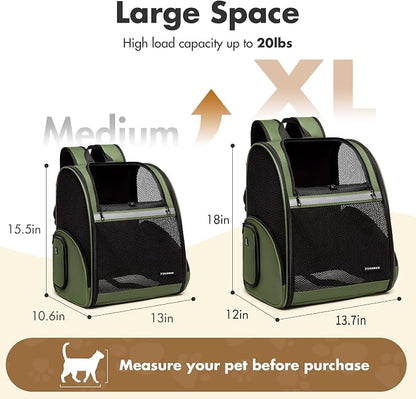 Pet Backpack Carrier, Large Cat Carrier Backpack Up to 20 Lbs - Image 2